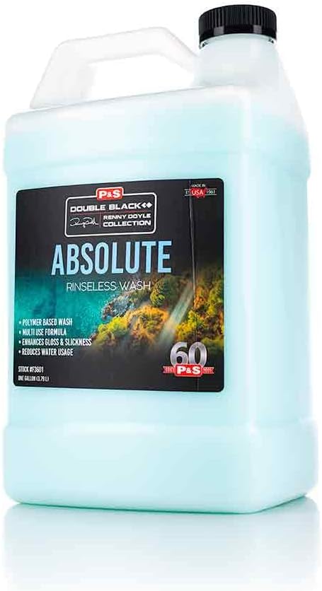 P&S Professional Detail Products - Absolute Rinseless Wash - Premium Soap Alternative; Unique Polymers Encapsulate and Emulsify Dirt; Softens Water; Safe on Paint, Coatings, Wraps, PPF (1 Gallon)