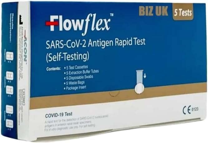 Flowflex Lateral Test Kit Covid-19 For Self Care | Test Kit For SARS-CoV-2 Antigen Home Test Kit | Self Testing Rapid Test In 15 Minute | 5 Test Pack