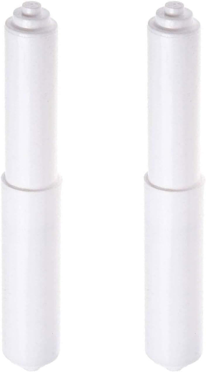 Toilet Paper Holder Rollers, 2pcs White Toilet Roll Holder, Plastic Toilet Tissue Roll Holder Insert Spring Loaded Bathroom Replacement Roller - Easy installation (White Point End)