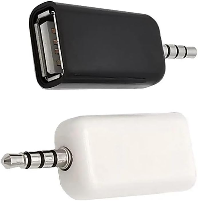 ThrtRht 2 Pack AUX to 3.5mm Audio Adapter - USB A Female to Male Converter for USB Flash Drive, U-Disk, Car CD Player, MP3 Music - Auxiliary Port Only