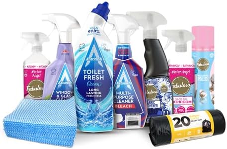 9 Piece Sunday Blitz Cleaning Bundle All-in-One Home Cleaning Kit Perfect for Kitchen Bathroom Windows & General Surfaces