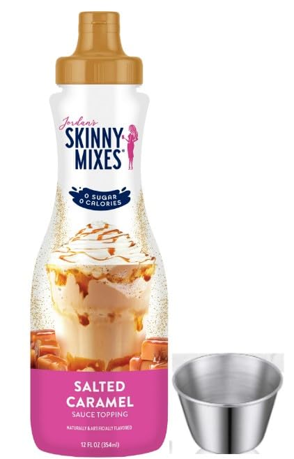 Salted Caramel Syrup Sauce For Coffee - Sugar Free Zero Calories and MT&L Mini Sauce Cup - Gluten-Free, Keto Friendly Syrup (Salted Caramel)