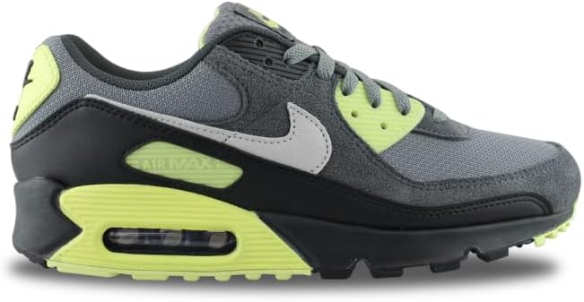Nike Air Max 90 Men's Shoes (DM0029-012, Smoke Grey/Light Lemon Twist/Black/Photon Dust) Size 11.5