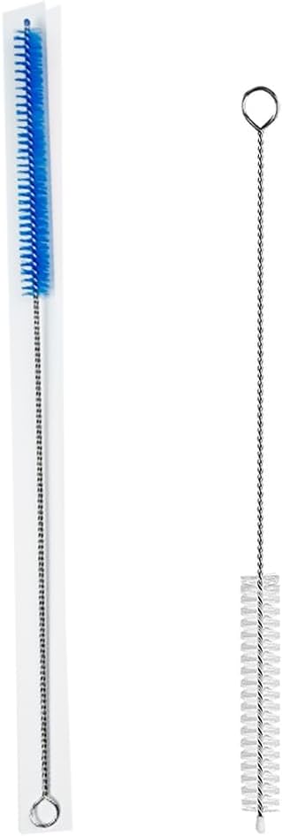 2 Pack Straw Cleaner Brush, Reusable Metal Handles Straw Cleaner Brush Extra Long for Stanley Mug 40, 30, 20 oz, 10mm Wide Straw Cleaner Brush for Sippy Cup, Water Bottle and Tubes (Clear+Blue)