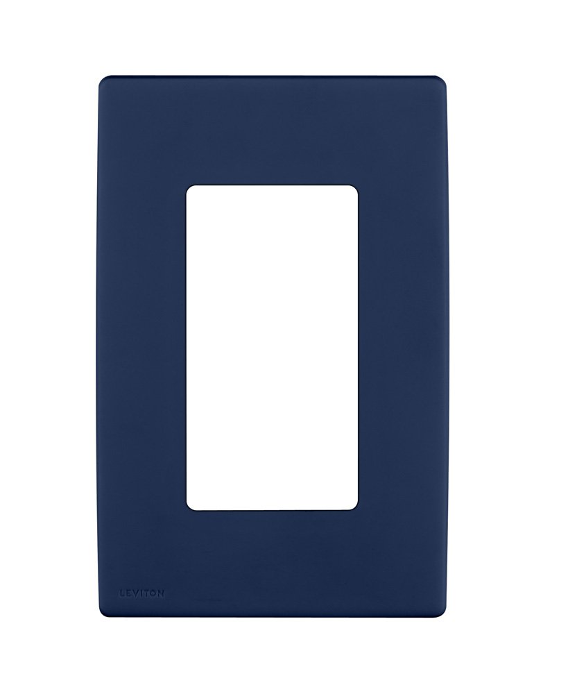 Leviton REWP1-RN Renu One-Gang Screwless Snap-On Wallplate, Rich Navy