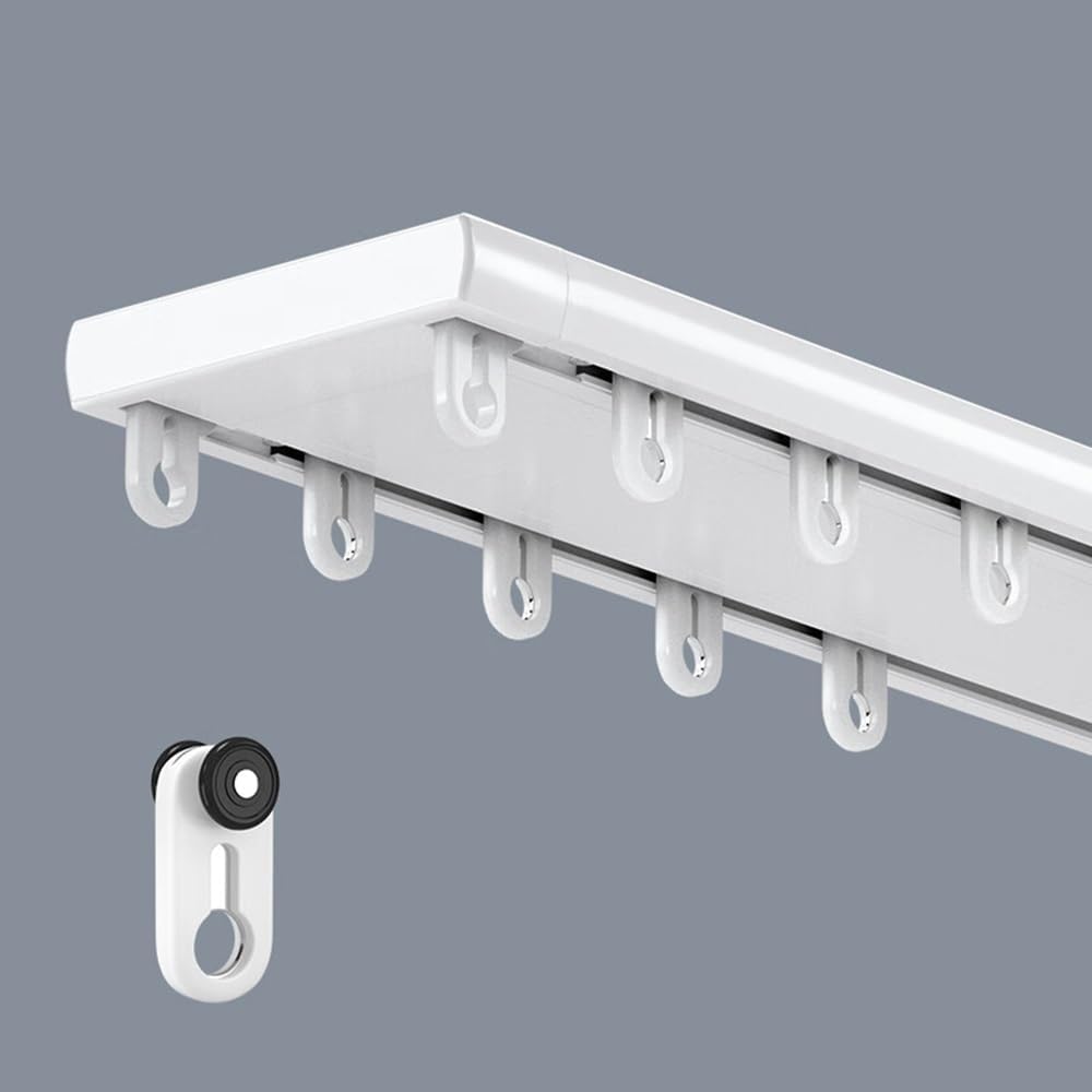 Ceiling Curtain Double Track, Room Divider Track Set with Silent Rollers, Heavy Duty Curtain Rod Track for Living Room, Bed Room, Closet and Sliding Door(Size:1m,Color:A)