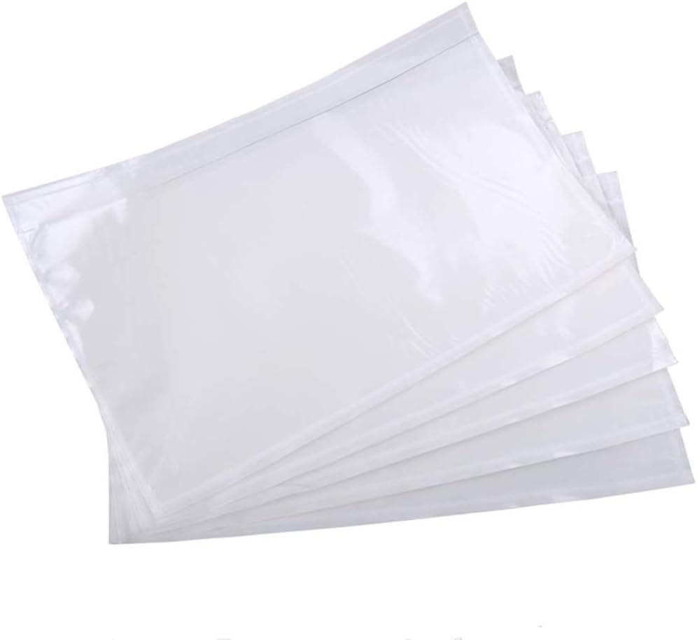 9527 Product 6" x 9" Clear Adhesive Top Loading Packing List Clear Shipping Pouches, Mailing/Shipping Label Envelopes (100 Pack)