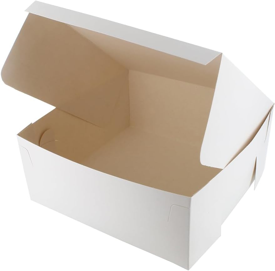 Culpitt Bakery Box, 7" x 7", White Folding Box For Cake, Cookies, Sandwiches, Cake Slices, Pastries, Take Aways, And Soaps, Gift Boxes - 10 Pack