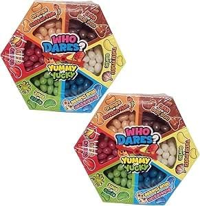 Exciting ZED Candy Double Dares Game, 100g Jelly Bean Sweets, Spin & Challenge Xmas Party Fun (Pack Of 2)