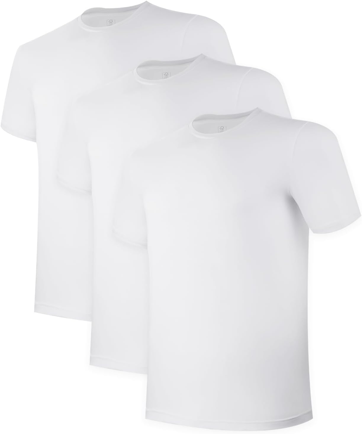 BAMBOO COOL Men's Undershirt Moisture-Wicking T-Shirts Stretch Crewneck Soft Tees for Men,3 Pack