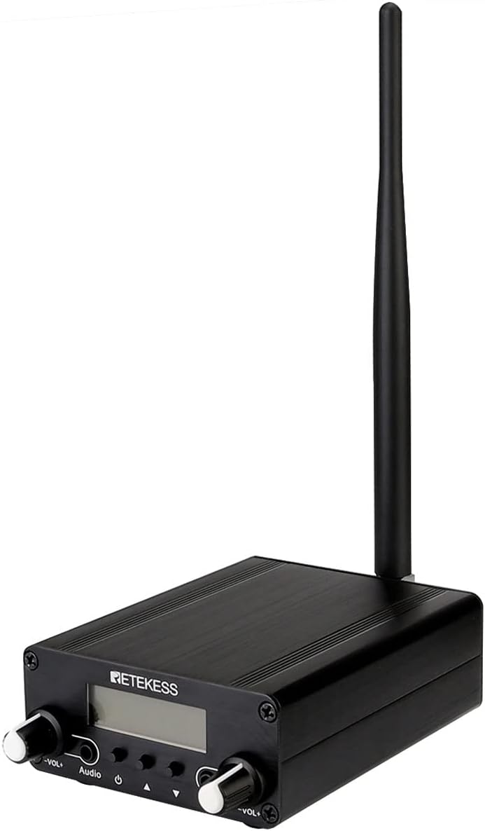 Retekess TR508 FM Transmitter for Church,FM Broadcast Transmitter,Long Range FM Radio Stereo Station with 3.5mm Mic Audio Jack for Drive in Movie,Parking Lot,Home,Library,Fcc Certified
