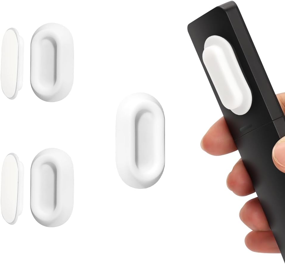 WALLFID Silicone Magnetic Remote Control Holder,2 Pack - Curved Remote Compatible Wall Mount Organizer,New Embedded Slot Design for Secure Grip,Self-Adhesive TV Storage (White 2 Pack)