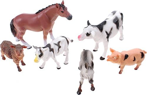 UMKYTOYS 6 Large Farm Animals For Kids Toddlers Farmyard Toys
