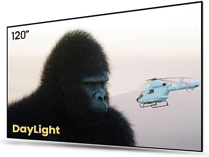 AWOL VISION 120" UST Projector Screen for Bright Day Light Using, 85% Ambient Light Rejecting (ALR) Fresnel Projector Screen for Ultra Short Throw Projector, Fixed Frame, Active 3D