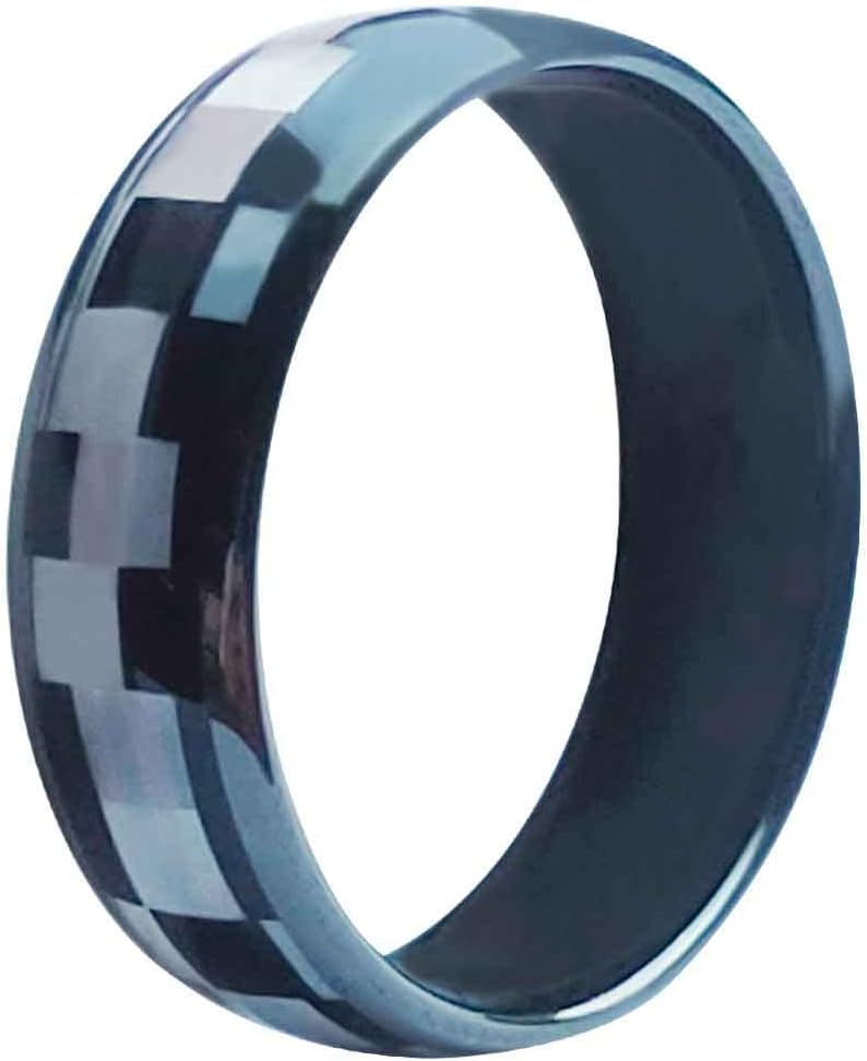 Mosaic NFC Forum Type 2 215 496 Bytes Chip Universal for Mobile Phone, All-Round Sensing Technology Wearable Smart Ring, Waterproof Ceramic Ring for Men or Women (NFC Ring Mosaic 21mm)