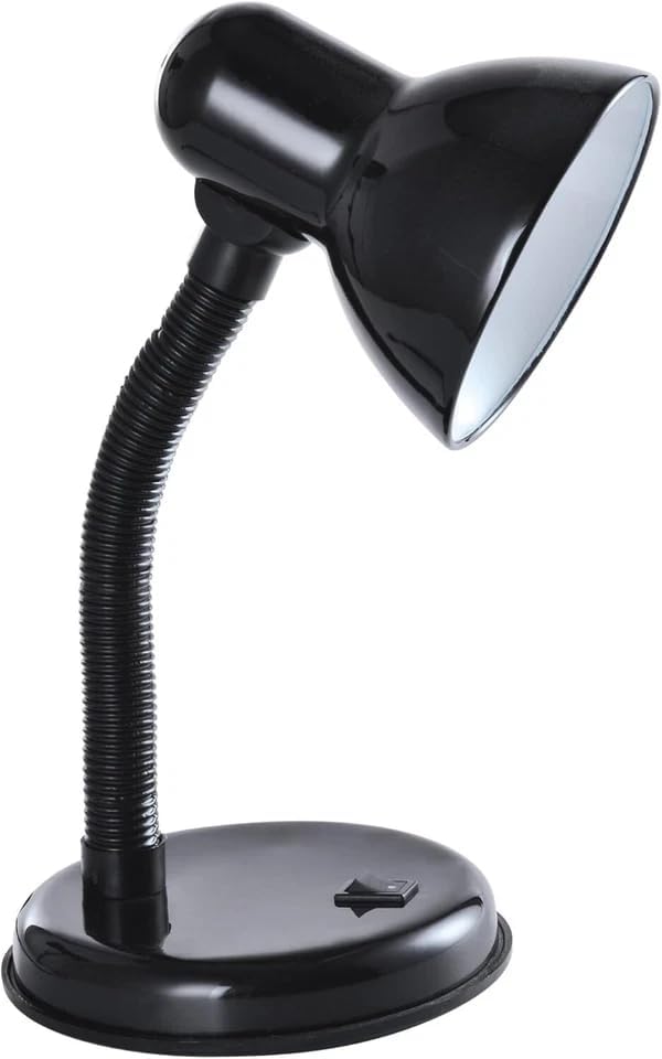 Simple Design Study Desk Lamp Flexible Neck E27 40W Table Lamp Without Bulb for Studying Book Reading - Desk Light Toggle Switch-Home Light (Black)