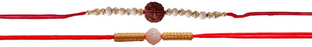 Designer RUDRAKSH Rakhi Combo(Pack of 2), 7 inch, Metal, Diamond