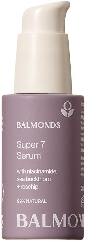 Balmonds Super 7 Serum - 99% Natural Facial Serum with Seven Hero Ingredients for Skin Health & Resilience, Ideal for Dry and Sensitive Skin, 30 ml