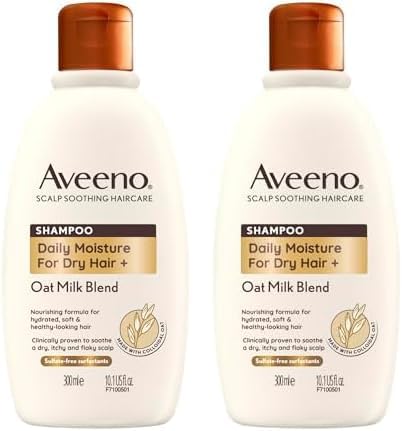 Aveeno hydrating oat milk scalp soothing shampoo for dry hair 300ml (Pack of 2)