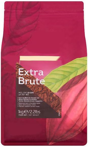 Extra Brute Cacao Powder, Balanced Dark Chocolate Taste, Kosher, 1kg