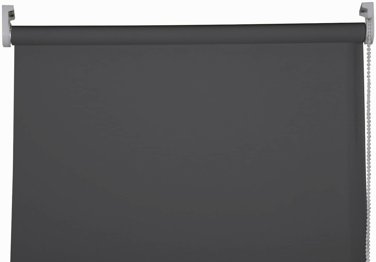 Apex Furnishings Grey Blackout roller blinds for windows, Thermal Insulated UV Protection Child Safety Trimmable Easy Fit Home office Window Blinds W 60cm x L 165cm