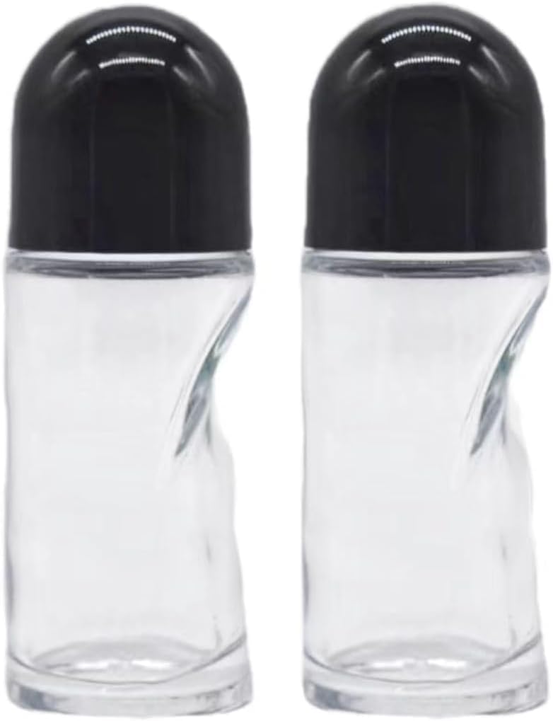 Opemg 2 Pcs 50ml Glass Essential Oil Roller Bottles Refillable Roll on Bottles Empty Deodorant Bottle Containers Rollerball Bottles Beauty and Personal Care Tools for Fragrance Cosmetics