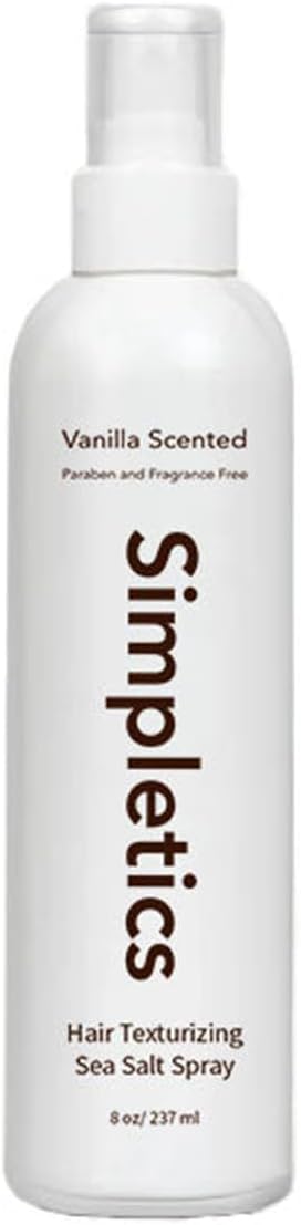 Simpletics Sea Salt Spray, Simpletics Texturizing Vanilla Sea Salt Spray, Sea Salt Sp-ray Hold for Hair, Curl and Beach Waves Sp-ray for Hair, Hydration and Shine (1PC)