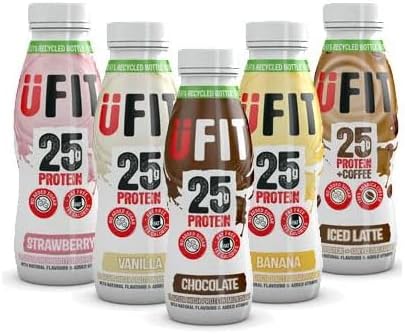 UFIT Variety Pack High 25g Protein Shake | No Added Sugar, Fat Free | Mixed Flavours (Pack of 10 x 330ml Bottles)
