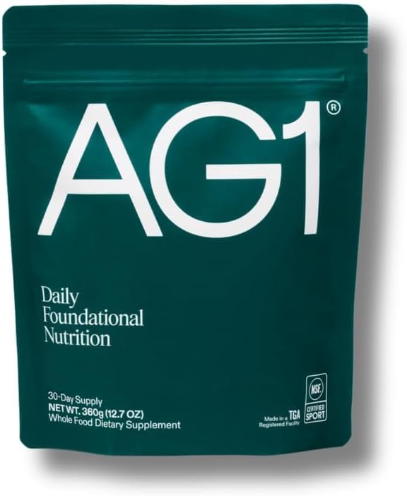 AG1 Greens Powder Refill Pouch – 75 Vitamins, Multivitamin & Probiotic | Gut Health Support | Vegan, Keto, Gluten Free | Athletic Greens Supplement - Pouch Only, Classic Formula