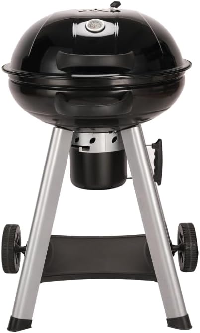 CosmoGrill Original Kettle Charcoal Grill Barbecue 54 cm, Freestanding Portable Large Kettle BBQ Grill with Adjustable Vents, Lid Cover, Thermometer and Ash Catcher | Compact Outdoor Smoker - Black