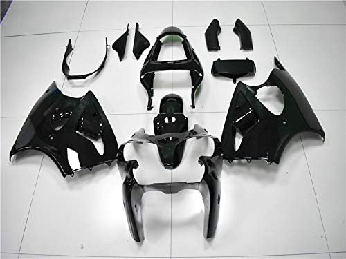 Glossy Gloss Black ABS Plastic Fairing Fairings Kit fit for Kawasaki Ninja ZX6R 636 ZX600J 2000 2001 2002 00 01 02/ Fits ZZR600 2005 2006 2007 2008 05 06 07 08 Injection Mold Bodywork b05
