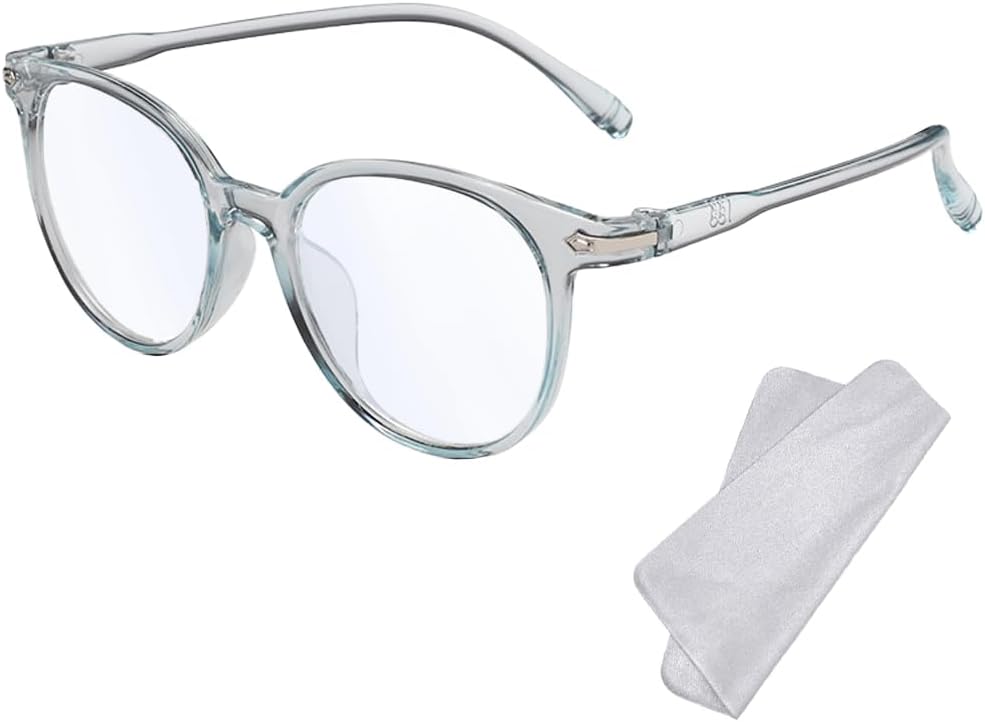 Blue Light Blocking Glasses - Fashion Oval Transparent Frame Reading Glasses Blue Light Eyeglasses Lightweight Anti Eyestrain Computer Gaming Eyewear Unisex