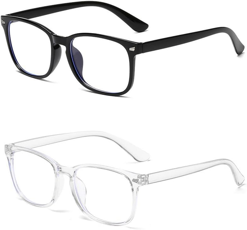 LAWALEISHE 2Pcs Blue Light Glasses, Anti Blue Light Blocking Glasses Fake-Glasses for Gaming, Working, Women, Men