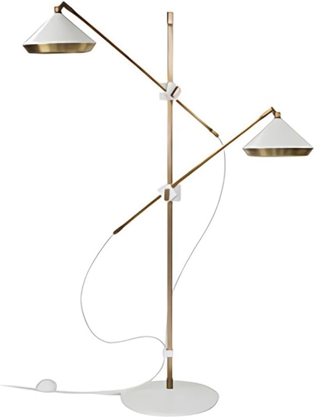 MRNVOGUN Industrial Floor Lamps, Double Headed Horn Standing Lamp, Pole Lamp for Living Room Dining Room Study Room Bedroom Standing Lamp