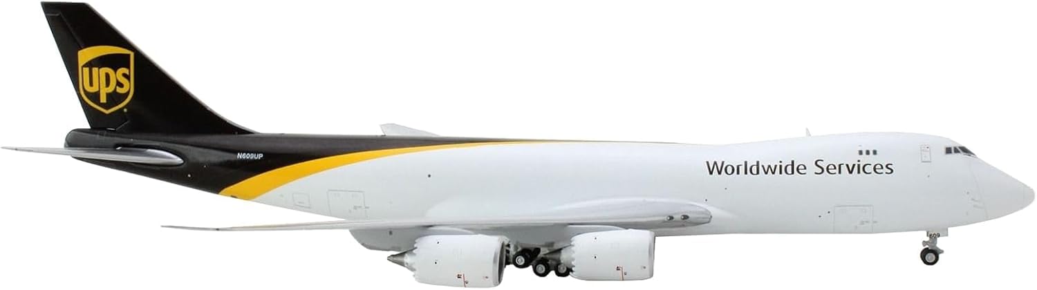 GeminiJets Boeing 747-8F Commercial Aircraft UPS Worldwide Services White with Brown Tail 1/400 Diecast Model Airplane