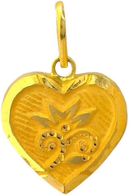 22K Real Certified Fine Yellow Gold Flower Design Chain Pendant