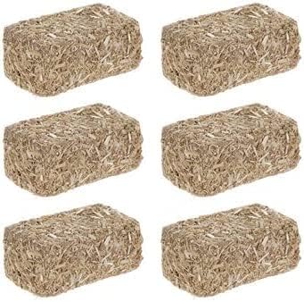 Tiny Hay Bales - 1.5 X 0.75 Inches - Mini Craft Decor for Small Nativity Stable, Fall Decor Autumn Diorama - 6 Count - 1.5 Inches Long