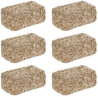 Tiny Hay Bales - 1.5 X 0.75 Inches - Mini Craft Decor for Small Nativity Stable, Fall Decor Autumn Diorama - 6 Count - 1.5 Inches Long