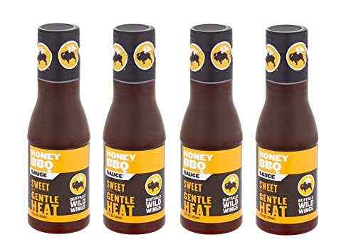 Al Amin Foods Honey BBQ Sauce Sweet with Gentle Heat - 4 Bottles 12 fl.oz ( 355g) each. By Buffalo Wild Wings