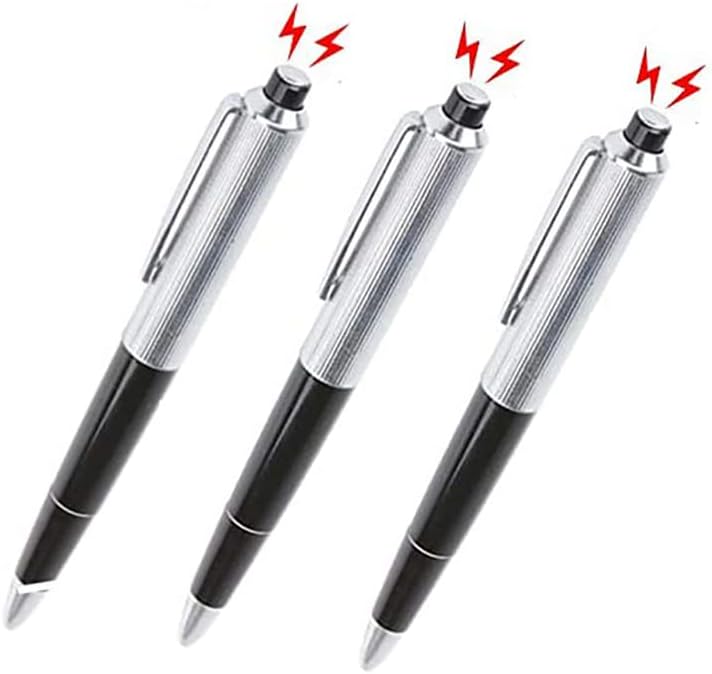 Cooplay 3pcs Shocking Pen Fun Toy Joke to Friend Electric Shock Pencil Trick Prank Gag Gadget for Fool's Day