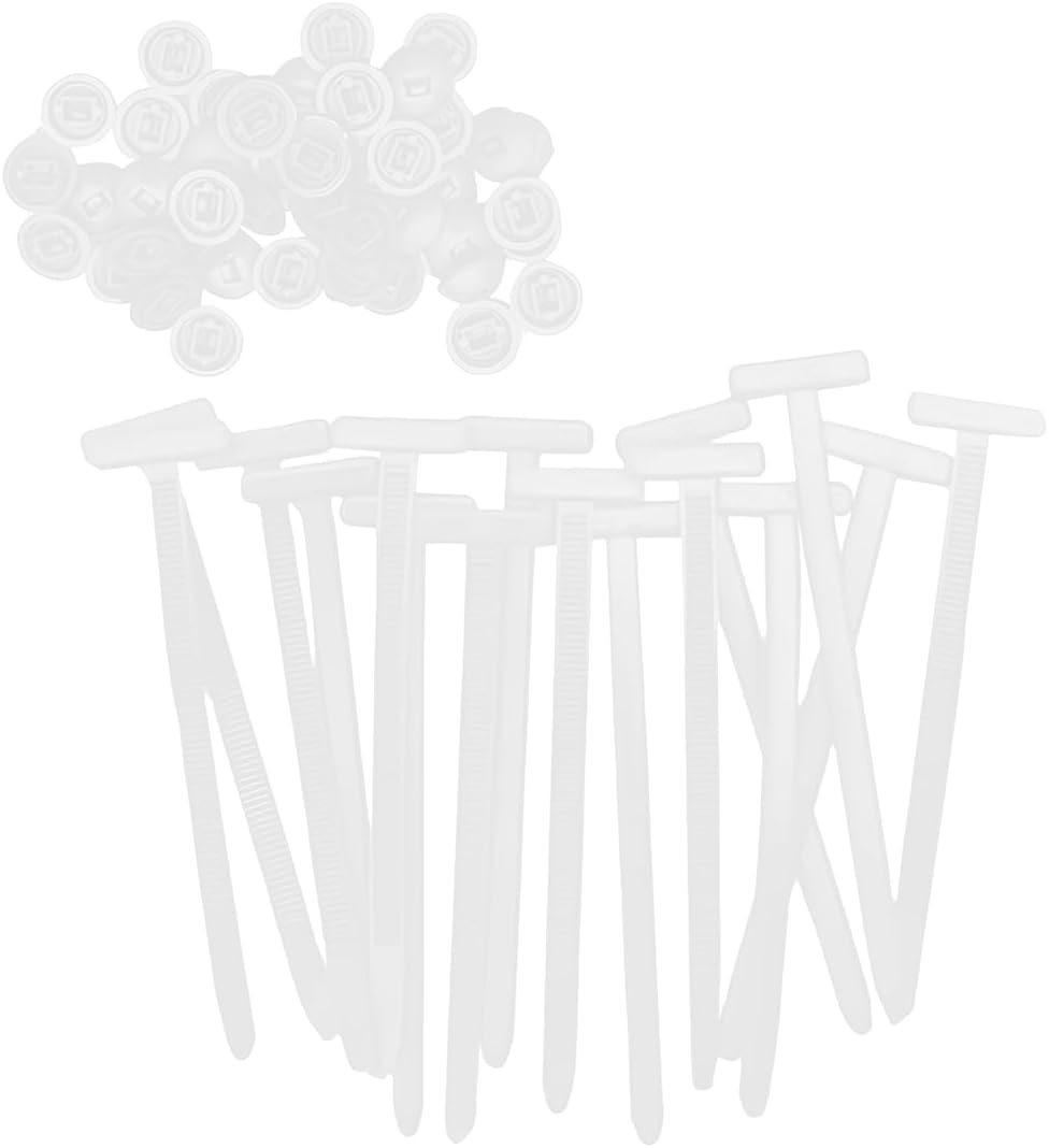 100PCS Nylon Universal Car Cable Tie Buckle, Heavy Duty Self-Locking Vehicle Zip Ties Holder with Pin & Button, Automotive Zipties Fixing Fastener Tool, Universal Fit (White)