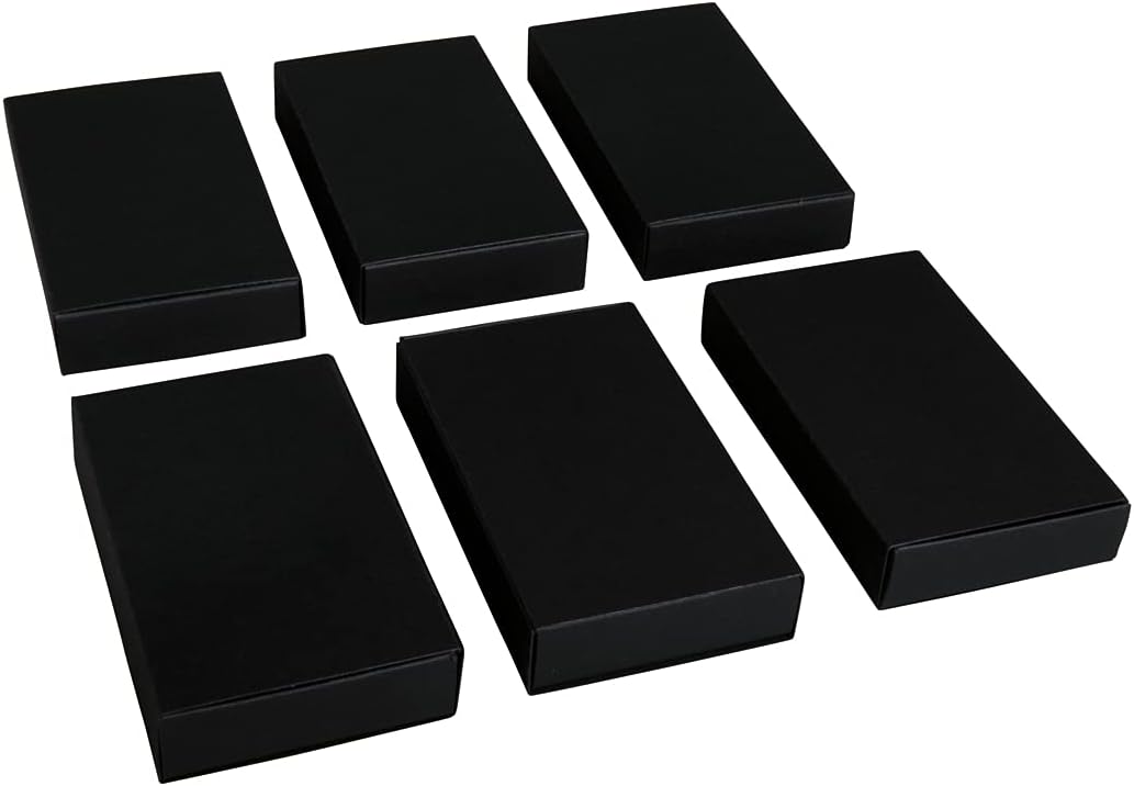 Rayher Set of Six Large Matchboxes for Crafting, Sliding Boxes for DIY Favour Boxes and Advent Calendar, Large Paper Matchbox for Crafts, black, 11x6.5x2cm, 67368576