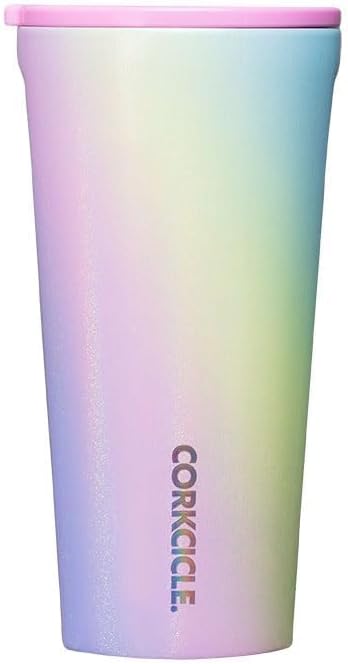 Corkcicle Classic Triple Insulated Coffee Mug with Lid, Rainbow Unicorn, 16 oz – Stainless Steel Travel Tumbler Keeps Beverages Cold 9+hrs, Hot 3hrs – Cupholder Friendly Travel Coffee Tumbler
