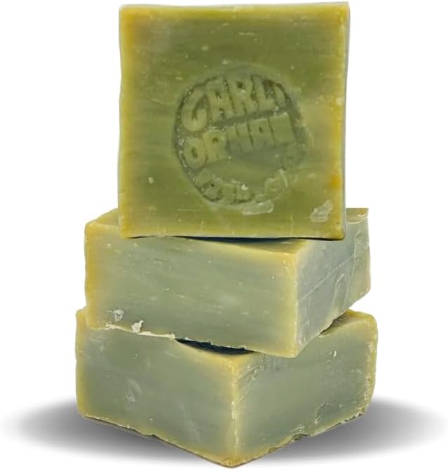 3 Pcs Pure Olive Oil Soap 100% Natural Turkish Bar, Handmade, Cruelty-Free, Vegan, Moisturizing, Suitable for Skin and Hair, Gentle on Sensitive Skin, Eco-Friendly