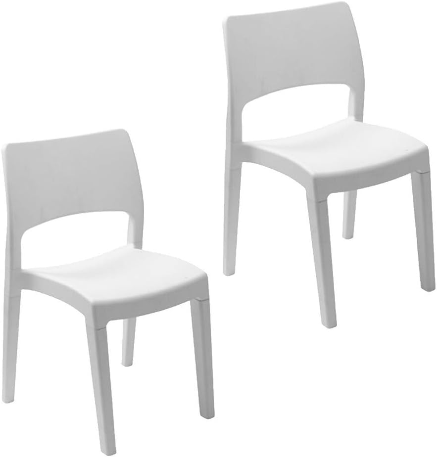 URBN GARDEN Modern Garden Durable Comfy Plastic Patio Outdoor Furniture Chair Set of 1/2/4 | Weather UV Resistant Chairs for Outdoor Living | White or Anthracite Colours