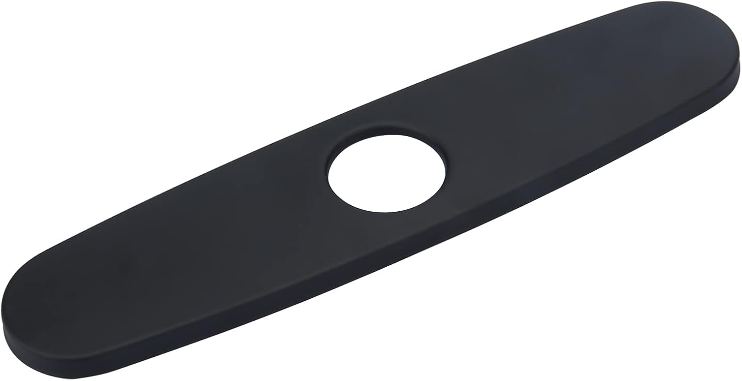 Hole Cover Deck Plate Escutcheon 10 Inch for Bathroom or Kitchen Sink Faucet Single Hole Matte Black Stainless Steel Faucet Deck Plate
