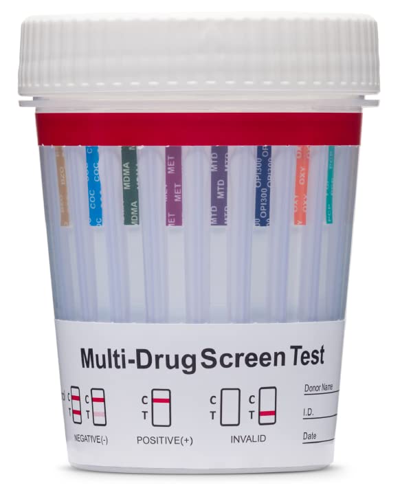 3 Pack - DrugExam 12 Panel Drug Test Cup Kit with Temperature Strip-Testing Marijuana THC50/AMP500/BAR300/BZO300/COC150/MDMA500/MET500/MTD300/OPI300/OXY100/PCP25/TCA1000.Urine Test