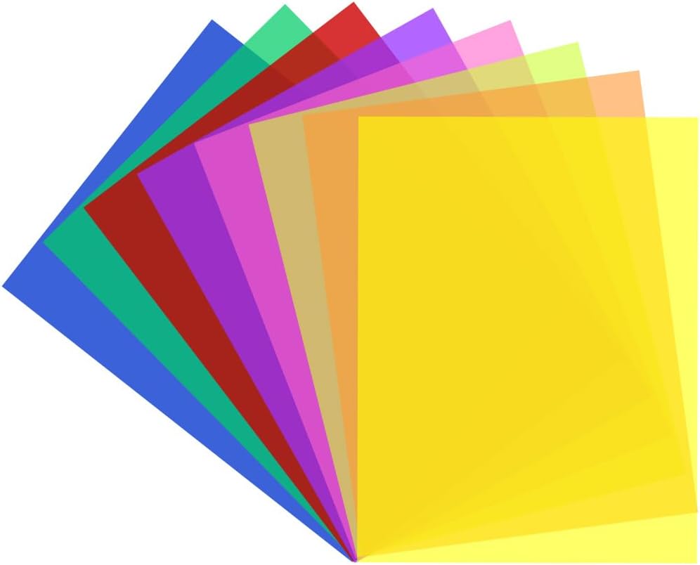 MIETONG 8PCS Dyslexia Overlays A4 Coloured Overlays for Dyslexia - Reading Ruler for Reading Aids Adults Children Dyslexia Coloured Overlays for ADHD Visual Stress Irlens Syndrome