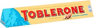Toblerone Crunchy Almonds Chocolate Bar, 360g. Christmas, Confectionery, Big Night In, Birthday, Easter, Halloween, Thank you gift, Sharing Chocolate Bar, Present, Great Gift, OFFICIAL