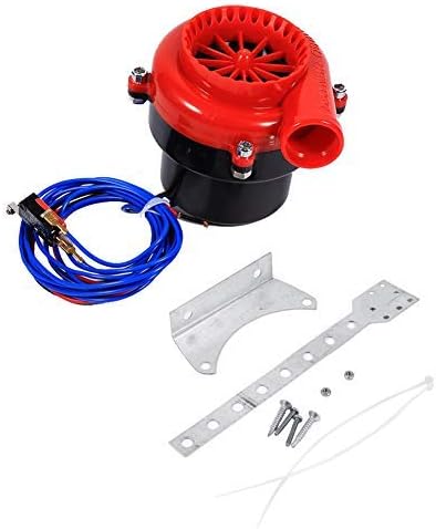 VOBOR Car Fake Dump Valve Electronic Turbo Kit, Red + Black ABS Plastic Blow Off Valve, 2 Ports 1/4 inch Connection
